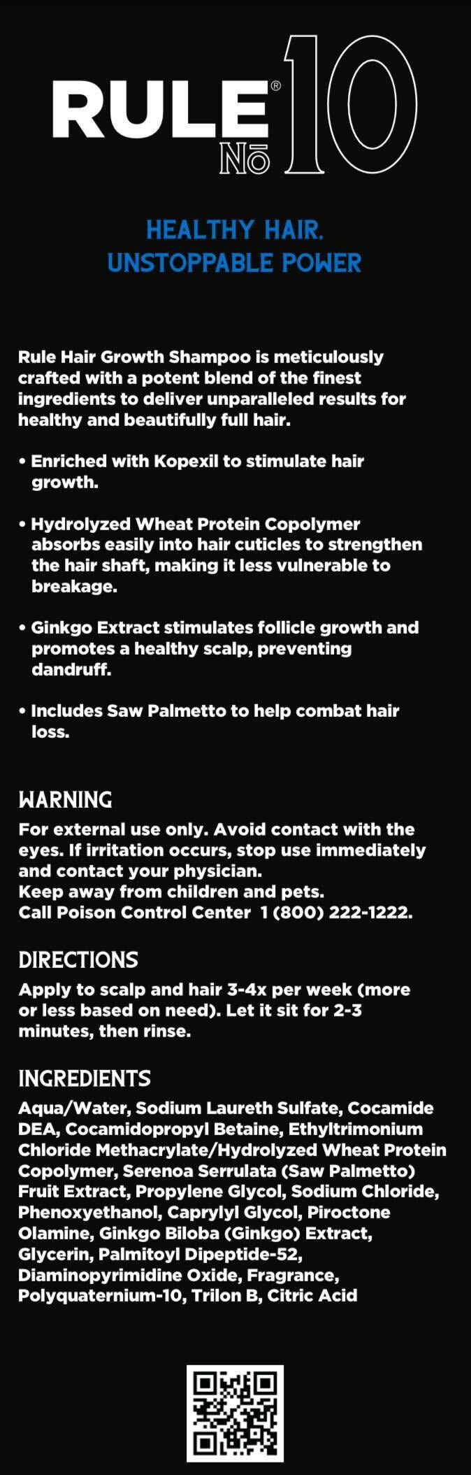 No.10 Grey Reducing Hair Growth Shampoo