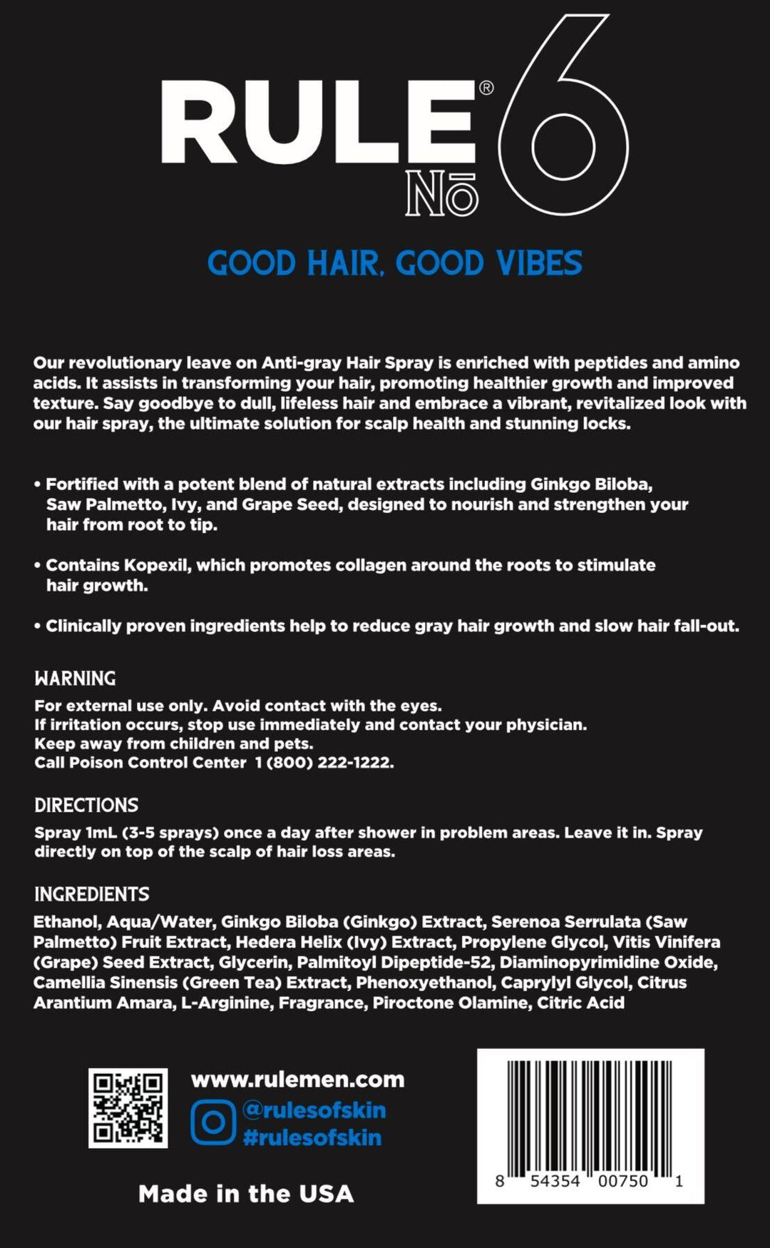 No.6 Silverfree™ Grey Reducing Hair Growth Spray